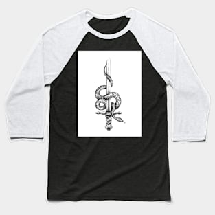 Snake Wrapped Around the Rising Sword Baseball T-Shirt